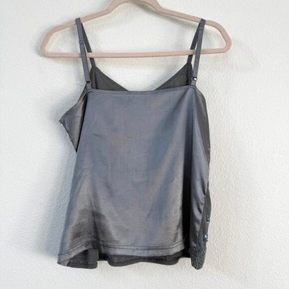 LUISA CERANO Beaded Sequin Camisole Top Gray Italy Embellished Luxe Size 12 - Picture 5 of 6